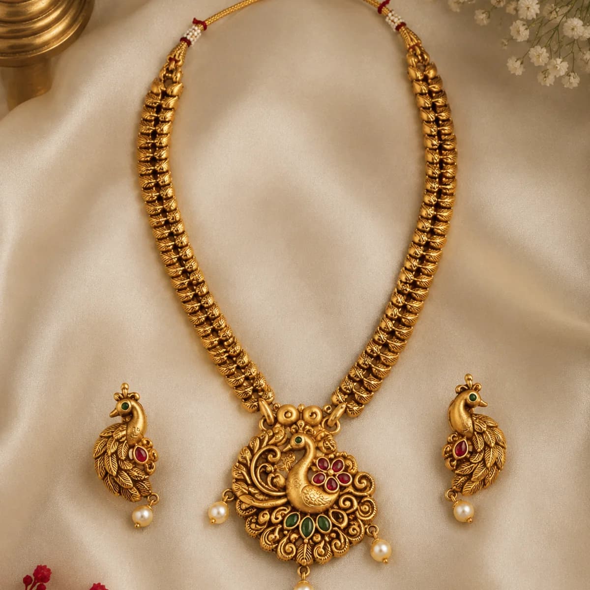 Antique Temple Jewellery Set — view 2