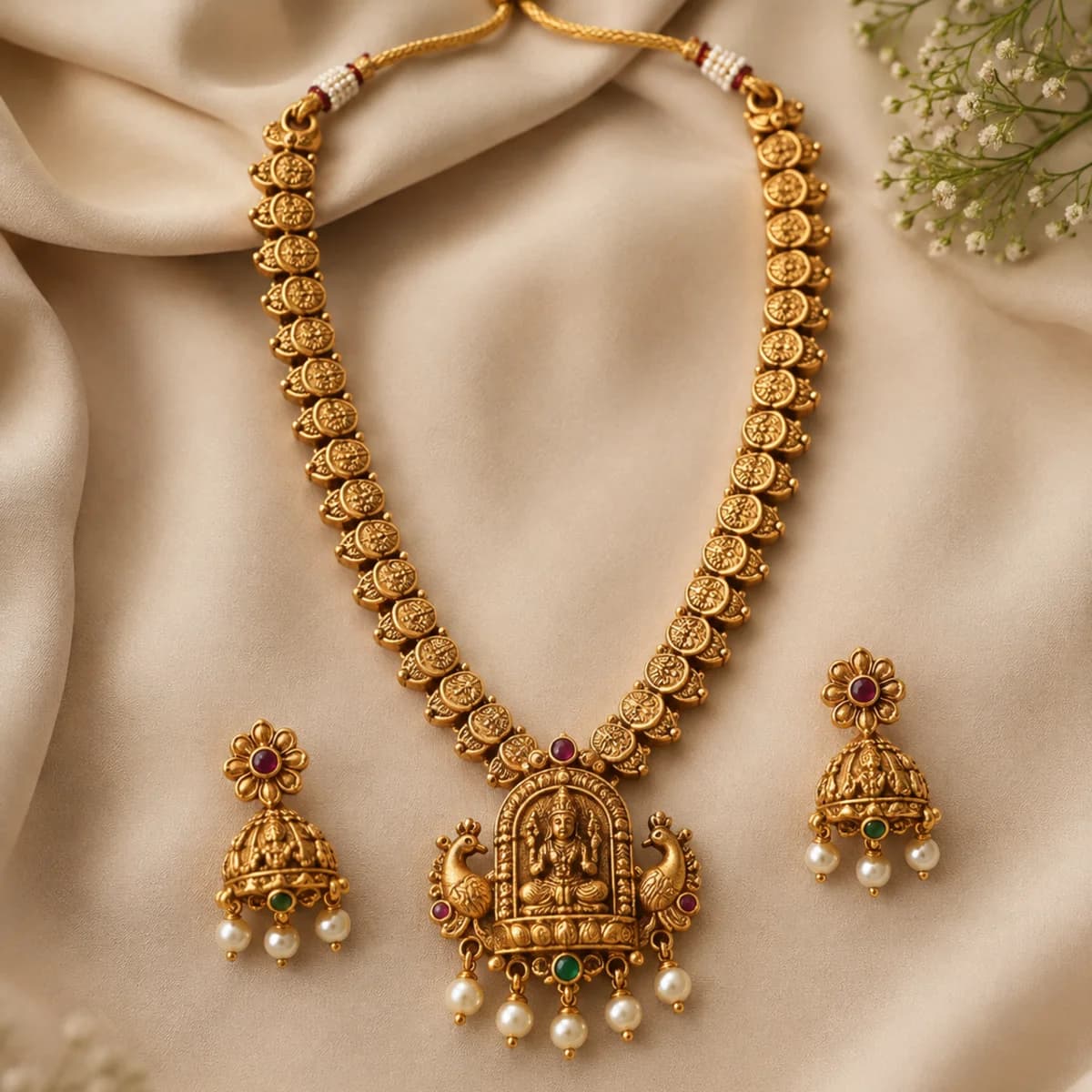 Antique Temple Jewellery Set — view 4